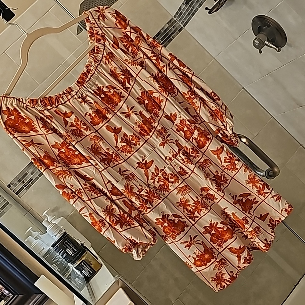 Farm rio xs anthropologie romper parrots macaw